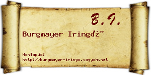 Burgmayer Iringó névjegykártya